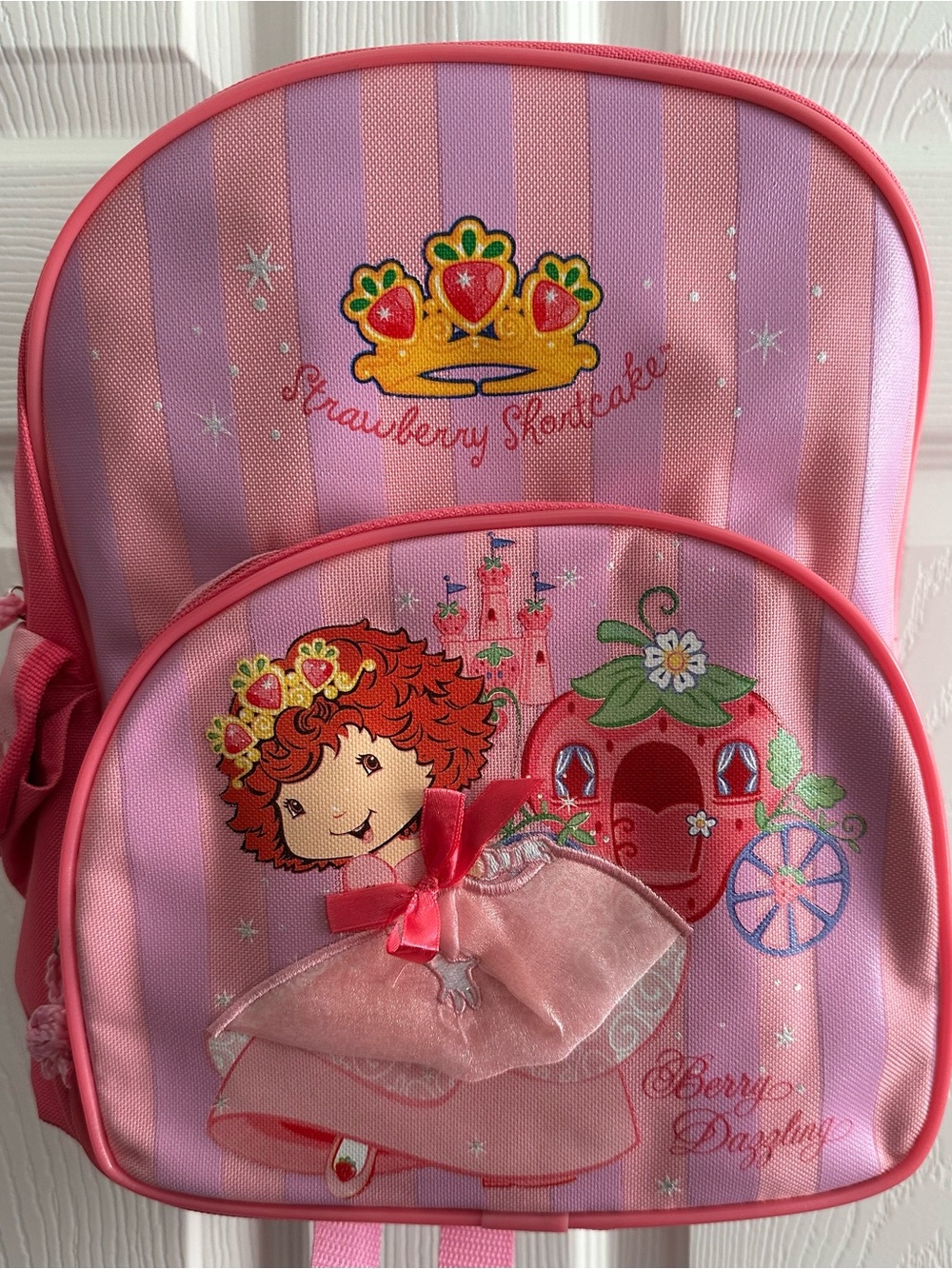 Strawberry Shortcake Pink Kids Backpack 12”with Decorative Bow new